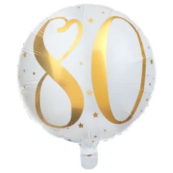 Folieballon 80 Hvid/Guld