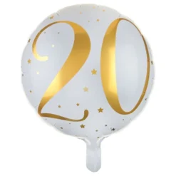 Folieballon 20 Hvid/Guld