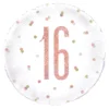 Folieballon 16 Hvid/Rosaguld Prikket