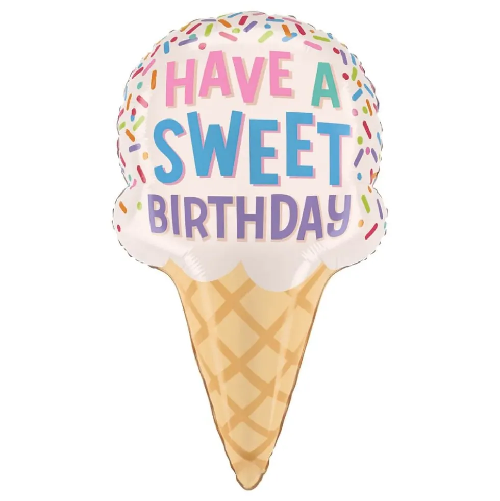Folieballon Isvaffel Sweet Birthday