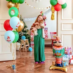 Folieballon Julenisse med Pakker