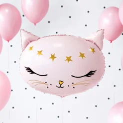 Folieballon Kat Lyserød