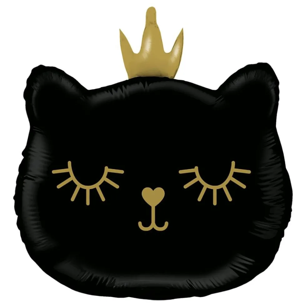 Folieballon Kat Prinsesse Sort