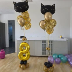 Folieballon Kat Sort
