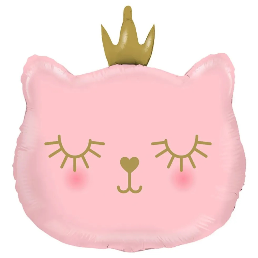 Folieballon Lyserød Kat Prinsesse