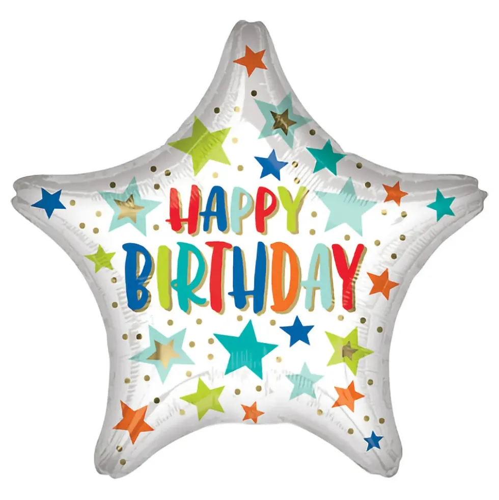 Folieballon Mini Happy Birthday Stjerne