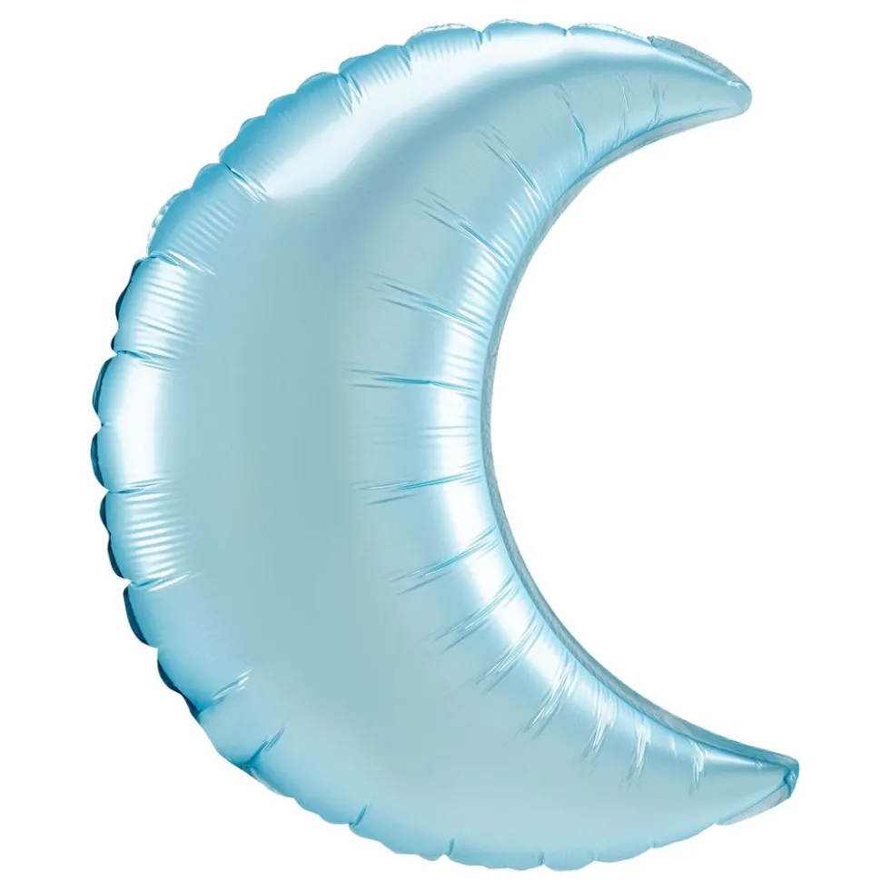 Folieballon Måne Satin Blå Pastel Shape