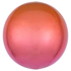 Folieballon Orbz Ombré Rød & Orange