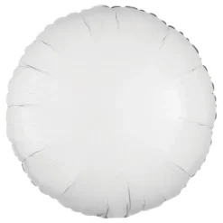 Folieballon Rund Metallic Hvid