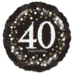 Folieballon Rund Sparkling Birthday 40