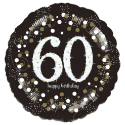 Folieballon Rund Sparkling Birthday 60