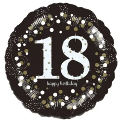Folieballon Rund Sparkling Birthday 18