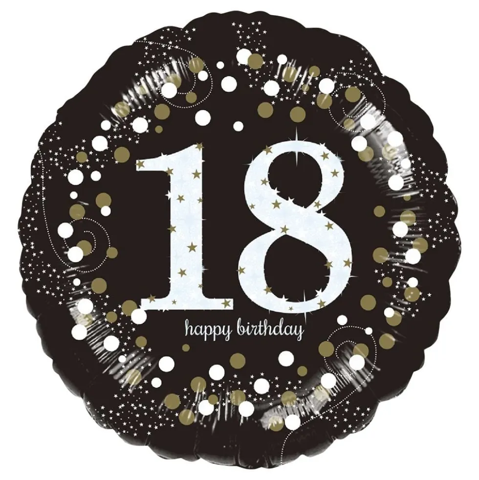 Folieballon Rund Sparkling Birthday 18