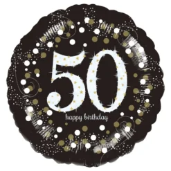 Folieballon Rund Sparkling Birthday 50