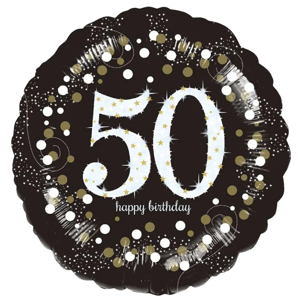 Folieballon Rund Sparkling Birthday 50