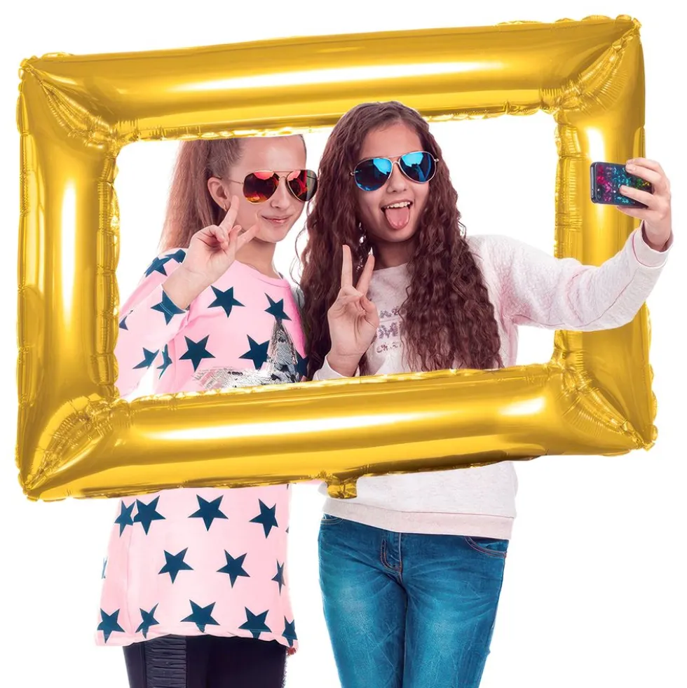 Folieballon Selfieramme Guld