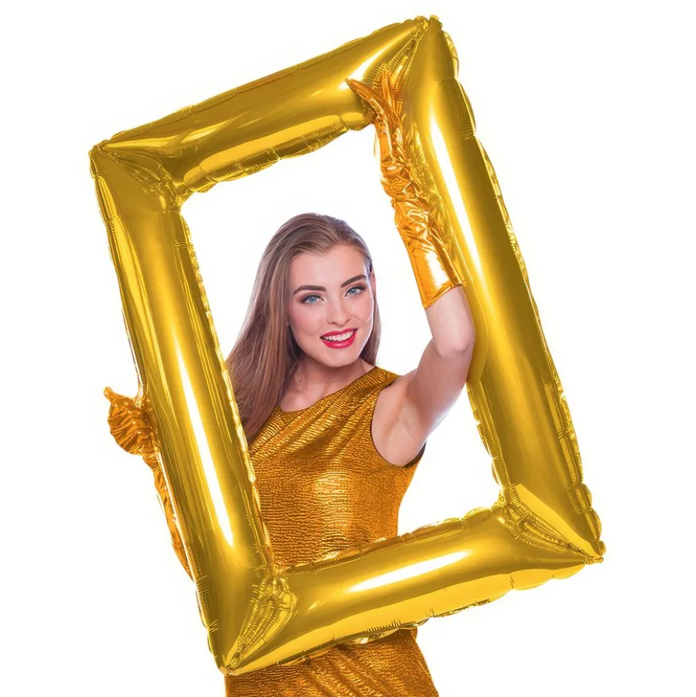 Folieballon Selfieramme Guld