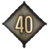 Folieballon 40 Sort/Guld