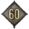 Folieballon 60 Sort/Guld