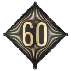 Folieballon 60 Sort/Guld