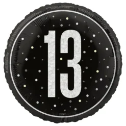 Folieballon 13 Sort/Sølv