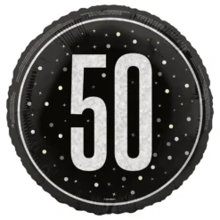 Folieballon 50 Sort/Sølv
