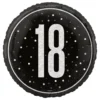 Folieballon 18 Sort/Sølv