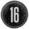 Folieballon 16 Sort/Sølv
