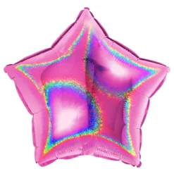 Folieballon Stjerne Glitter Lyserød