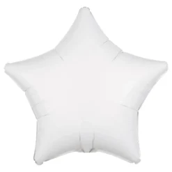 Folieballon Stjerne Metallic Hvid