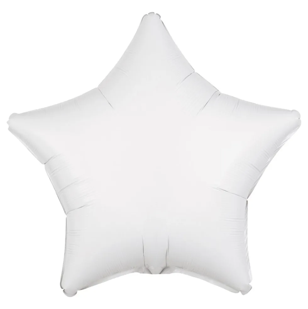 Folieballon Stjerne Metallic Hvid