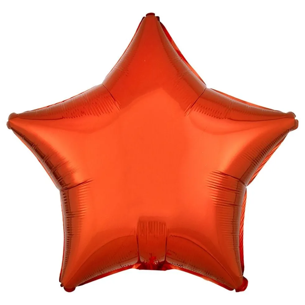 Folieballon Stjerne Orange Metallic