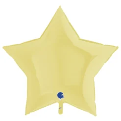 Folieballon Stjerne Pastelgul Mat