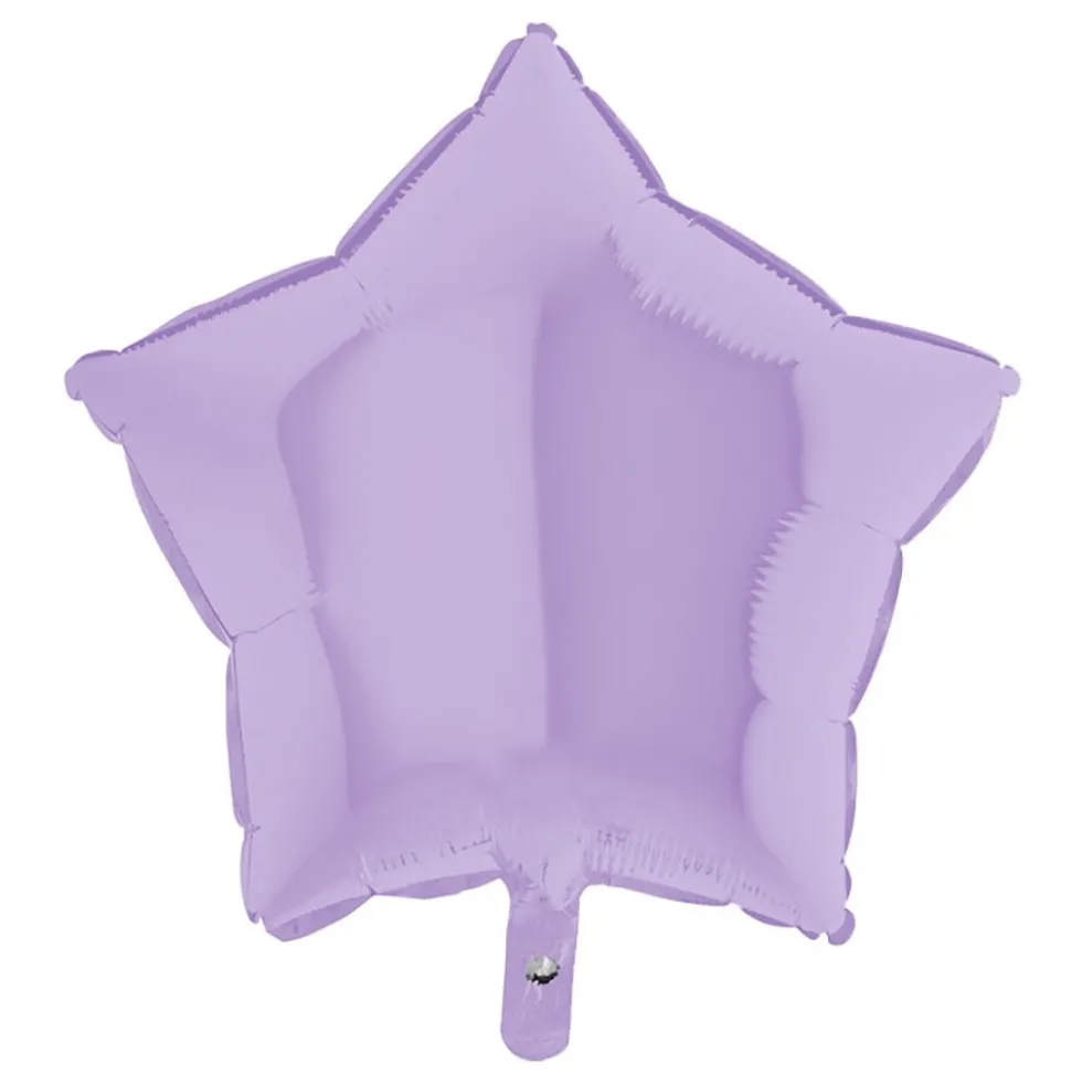 Folieballon Stjerne Pastel-Lilla Mat
