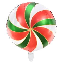 Folieballon Sukkerstok Grøn/Rød