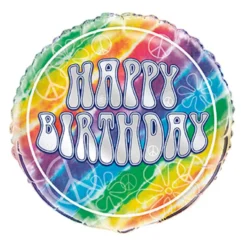 Folieballon Tie Dye Happy Birthday