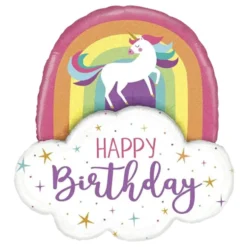 Folieballon Unicorn Rainbow Birthday