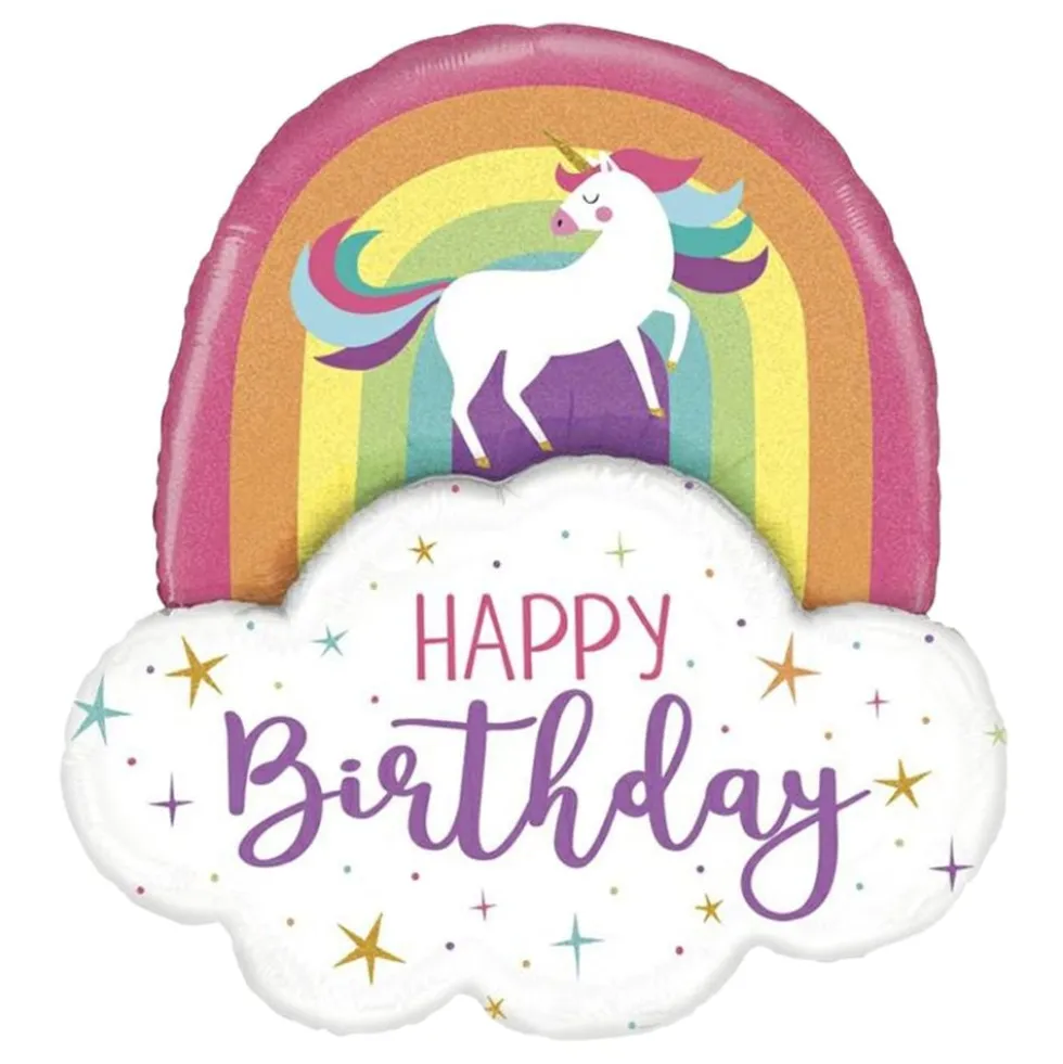 Folieballon Unicorn Rainbow Birthday