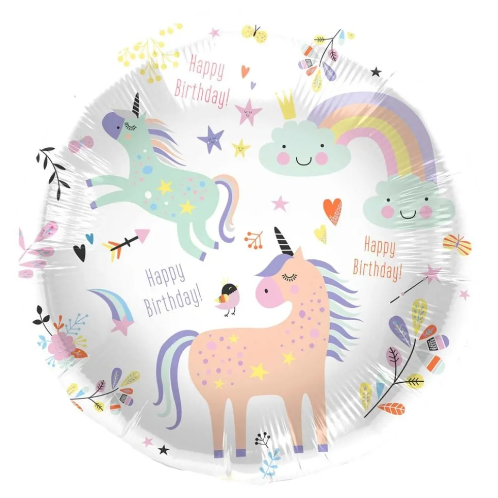 Folieballon Unicorns & Rainbows Happy Birthday