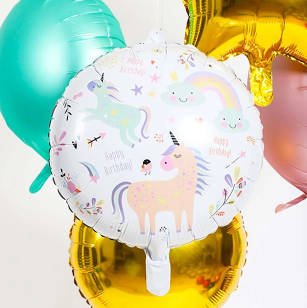 Folieballon Unicorns & Rainbows Happy Birthday