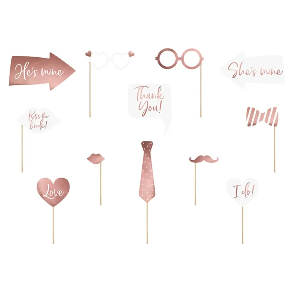 Fotoprops Bryllup Rosaguld