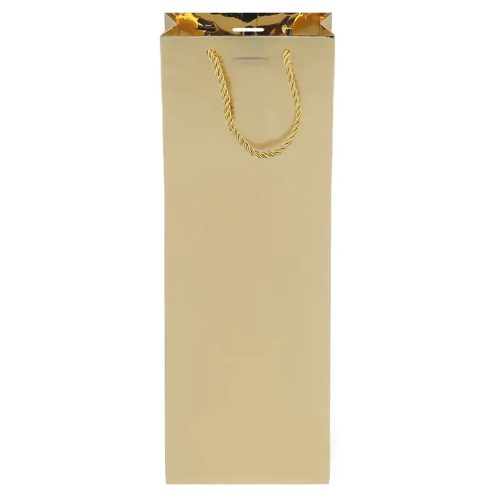 Gavepose Flaske Guld Metallic