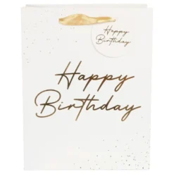 Gavepose Guld Happy Birthday