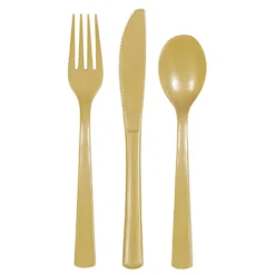 Genanvendelige Plastbestik Guld