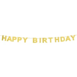 Glitterbanner Happy Birthday Guld