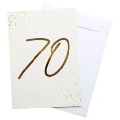 Gratulationskort Guld 70 med Kuvert