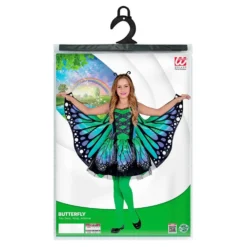 Grøn/Blå Sommerfugl Børnekostume