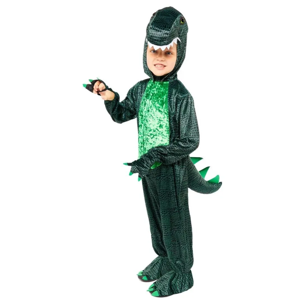 Grøn Dinosaur Børnekostume