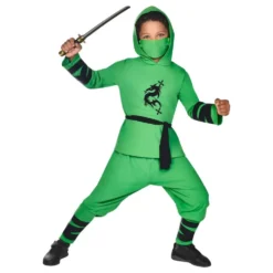 Grøn Ninja Børnekostume
