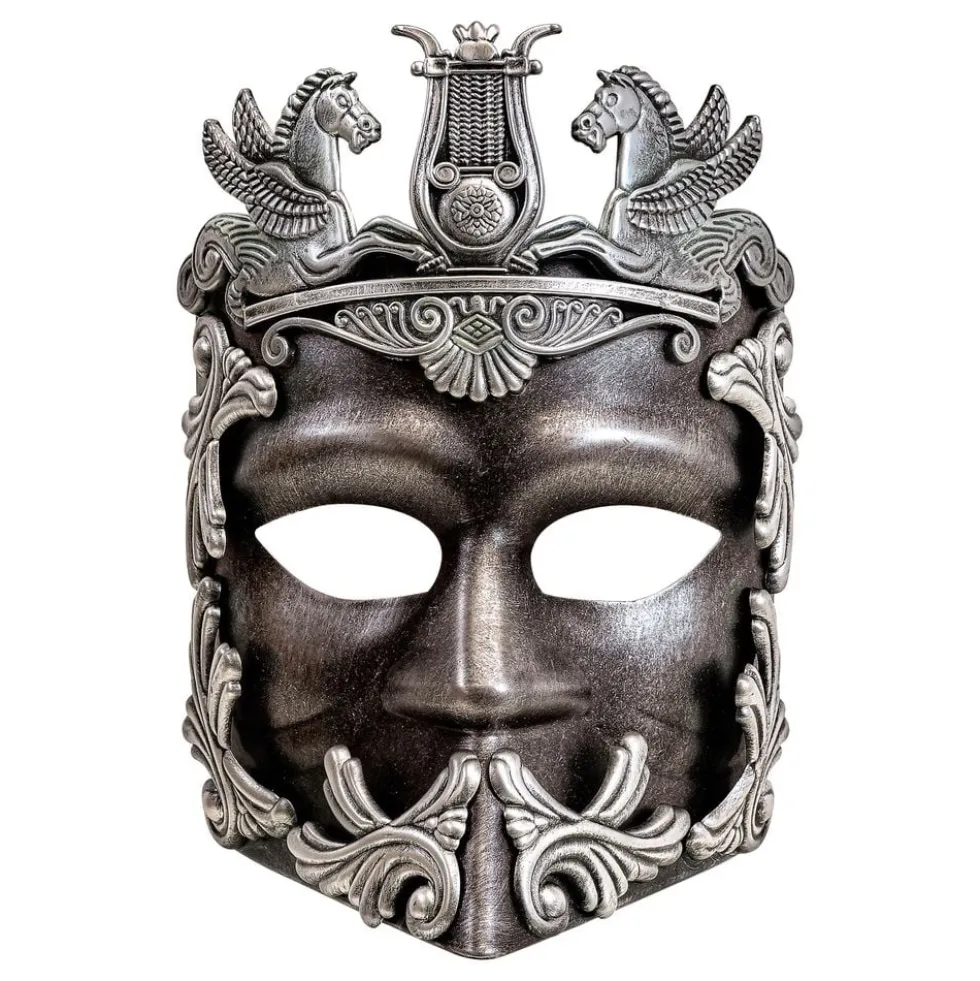 Græsk Maske Sølv